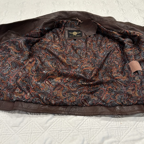 Lambskin woman Brown Leather Moto Jacket size M - Picture 16 of 16